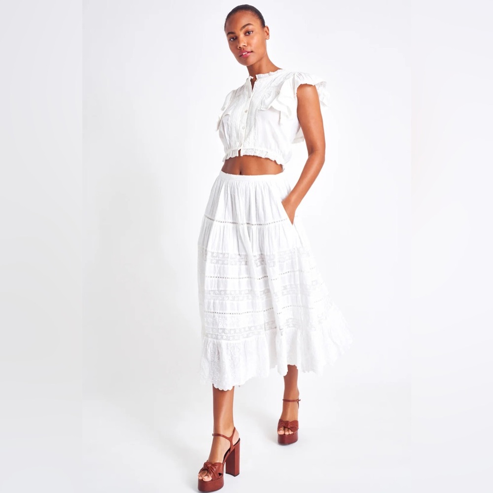 Loveshackfancy Donna Heritage Midi Skirt